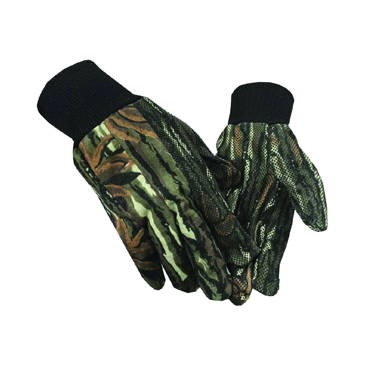 Camouflage cotton jersey gloves, with camo print jersey