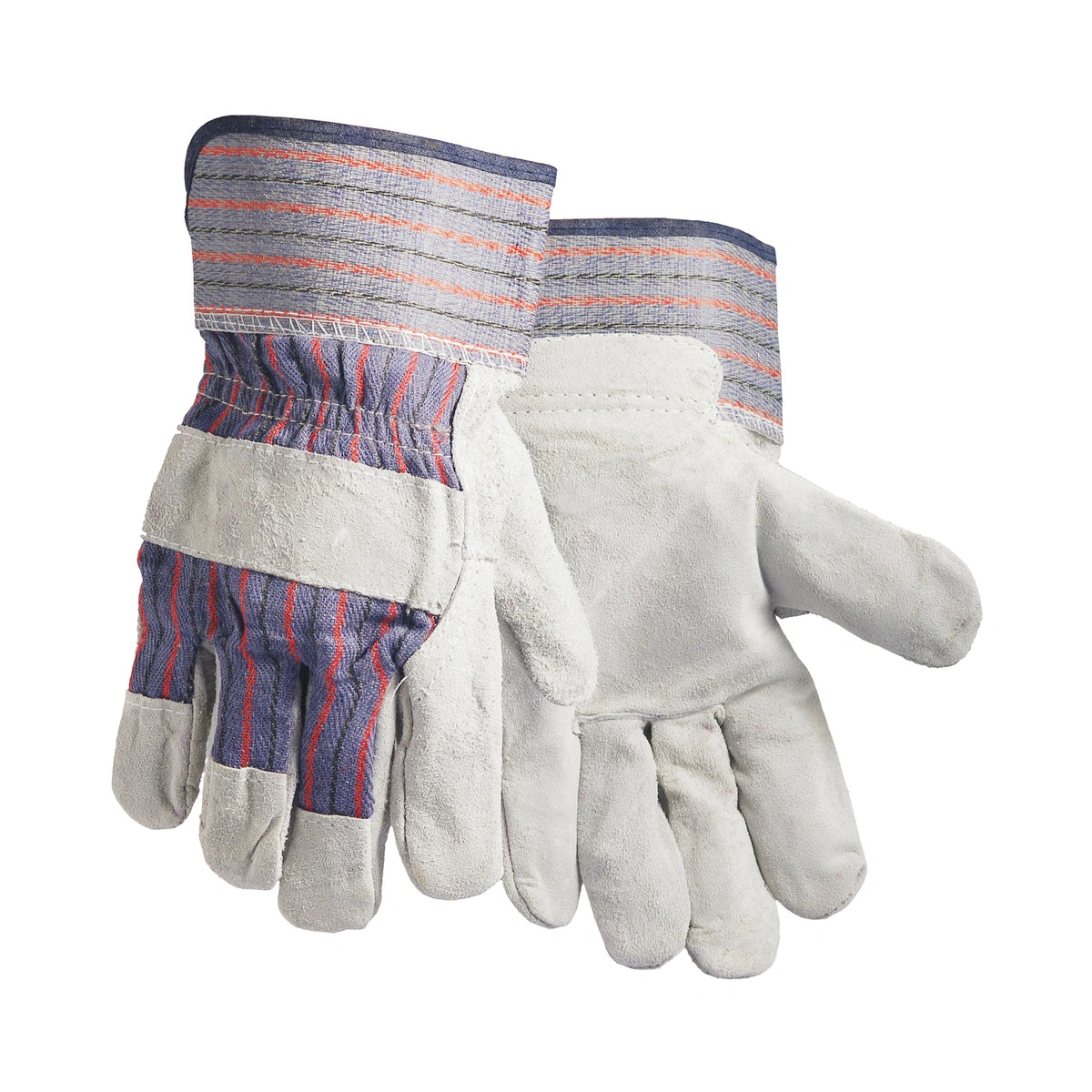 Split cowhide gloves, lined, with natural cow split leather