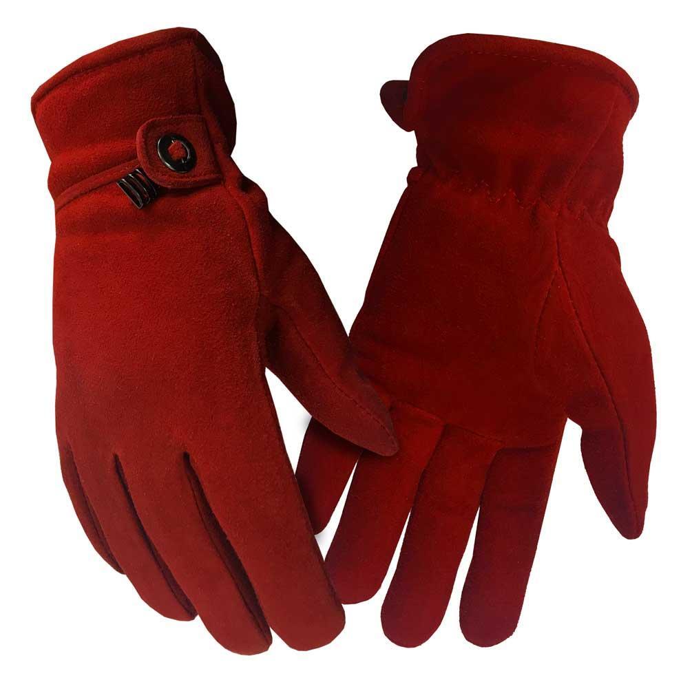 Deer Suede Women's Fashion Glove - red