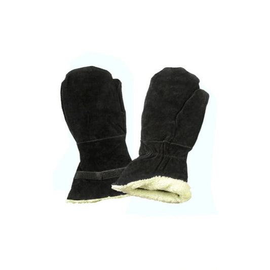 Black split cowhide mittens