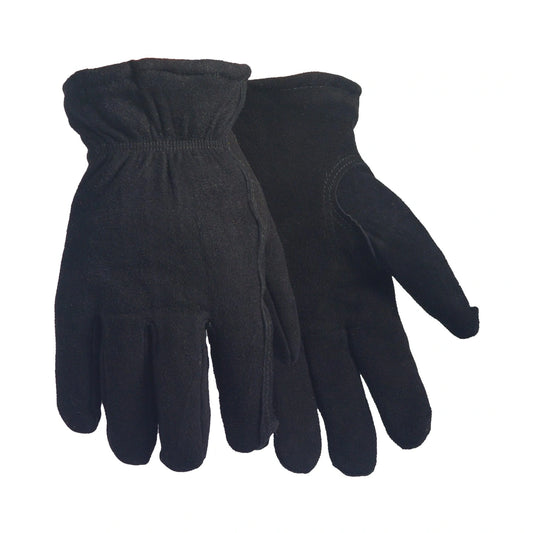 Black deer suede gloves, Heatlok-lined, with supple deer suede leather