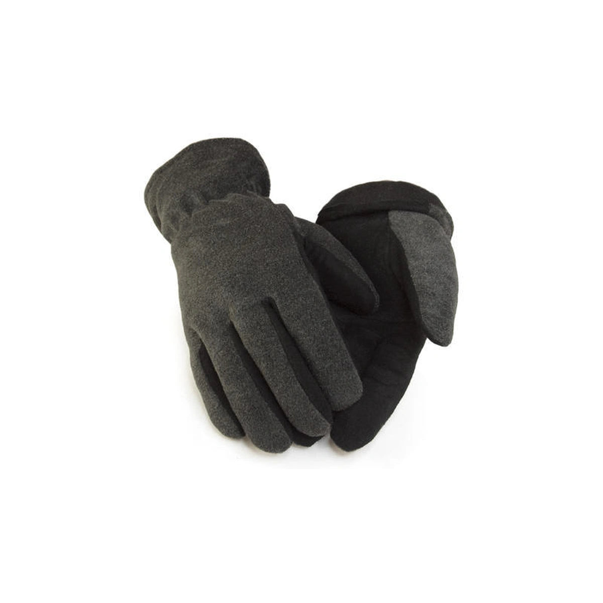 Gray deer suede gloves, lined, with soft deer suede palm
