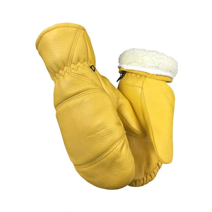 Tan or Black buttersoft deerskin leather mittens, lined, with pull out liner