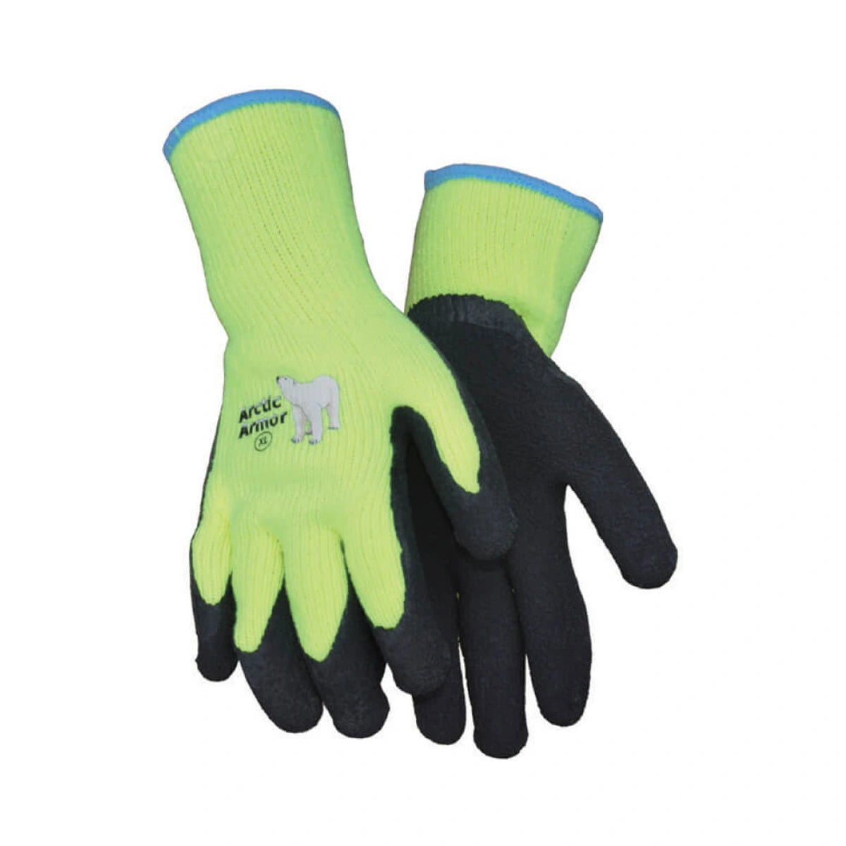 Latex-coated gloves, winter-lined, with foam latex palm