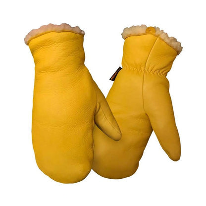 Leather mittens, lined, with full grain premium leather, additional view