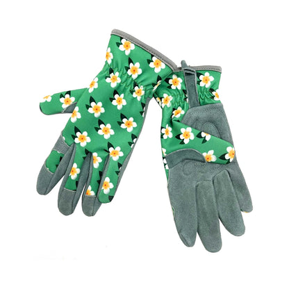 Leather garden gloves, with foam double palm