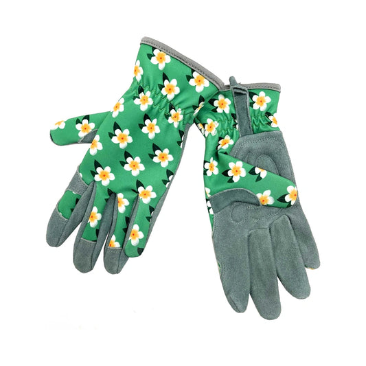 Leather garden gloves, with foam double palm