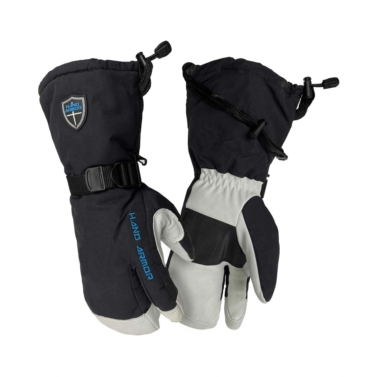 Goatskin leather trigger finger mittens, waterproof, with finger separators inside