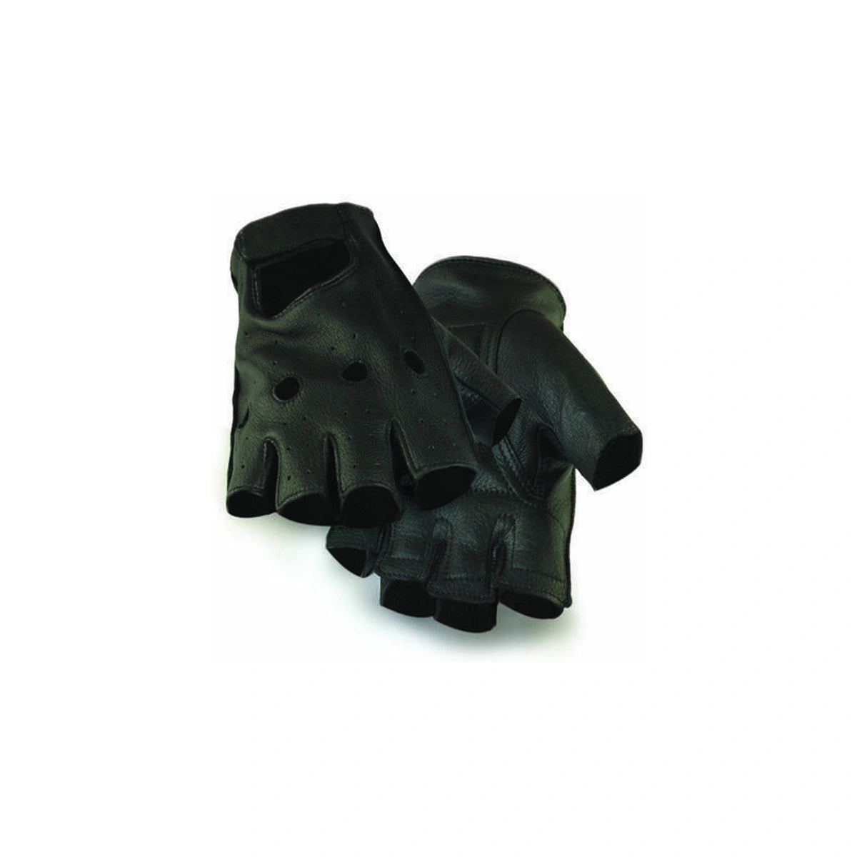 Deerskin leather motorcycle gloves, with half finger design