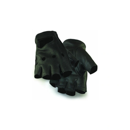 Deerskin leather motorcycle gloves, with half finger design