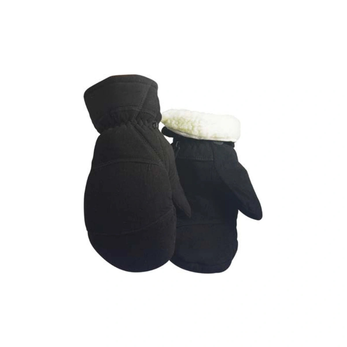 Buttersoft deerskin leather mittens, lined, with gathered elastic wrist, additional view