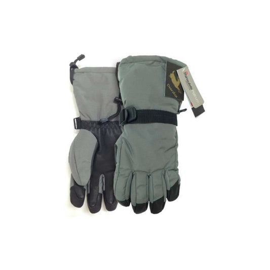 Deerskin leather ski gloves, Thinsulate-lined, with cinch strap wrist