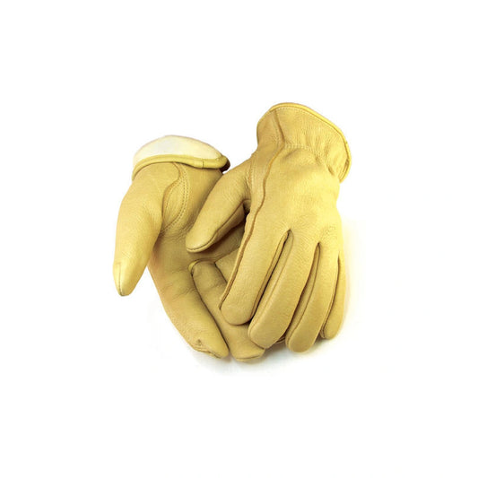 Tan elkskin gloves, Thinsulate-lined, with keystone thumb