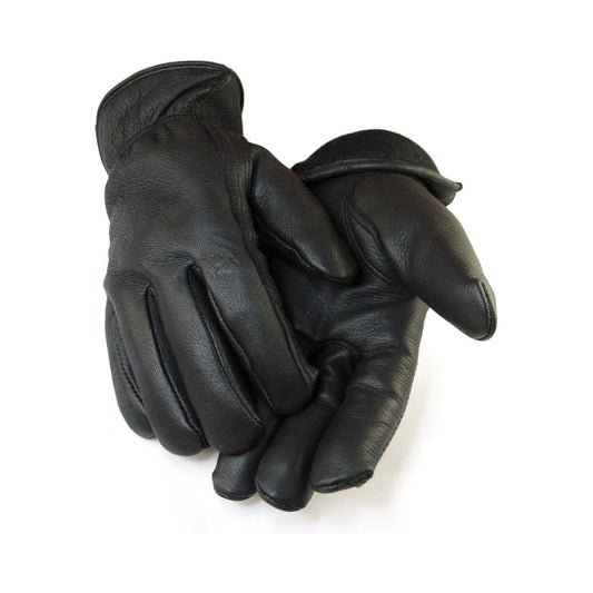 Black or Chestnut deerskin leather gloves, Thinsulate-lined, with keystone thumb