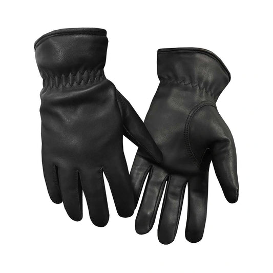 Black premium goatskin leather gloves, Thinsulate-lined, with keystone thumb