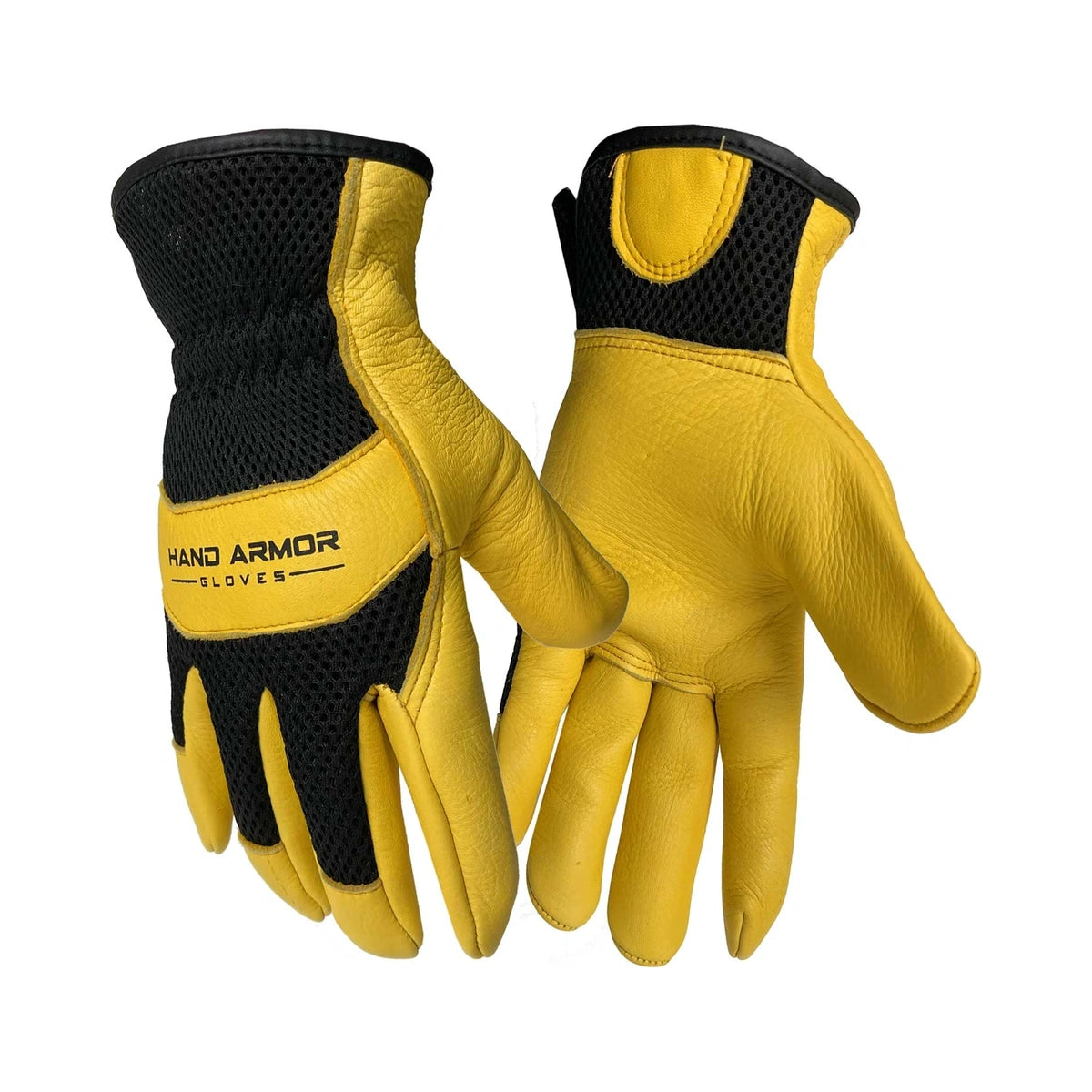 Premium deerskin leather gloves, with mesh back for breathability