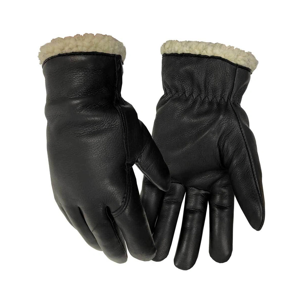 Premium full grain deerskin gloves, sherpa-lined, with usa sourced leather, additional view