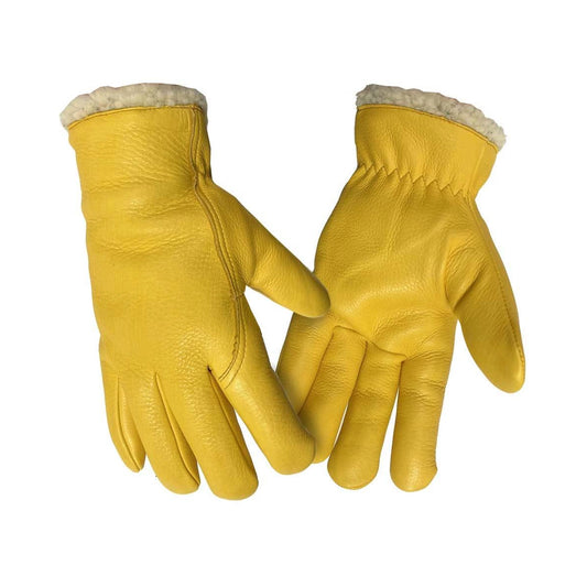 Premium full grain deerskin gloves, sherpa-lined, with usa sourced leather