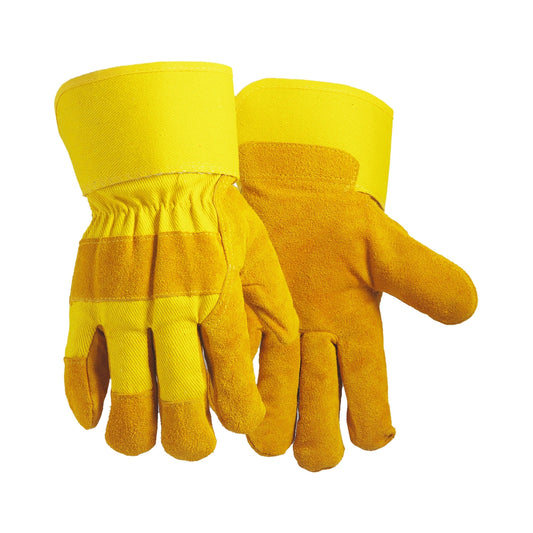 Split cowhide gloves, sherpa-lined, with durable cow split leather