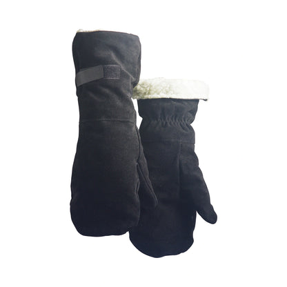 Youth Snowmobile Sherpa Lined Mitts - Black