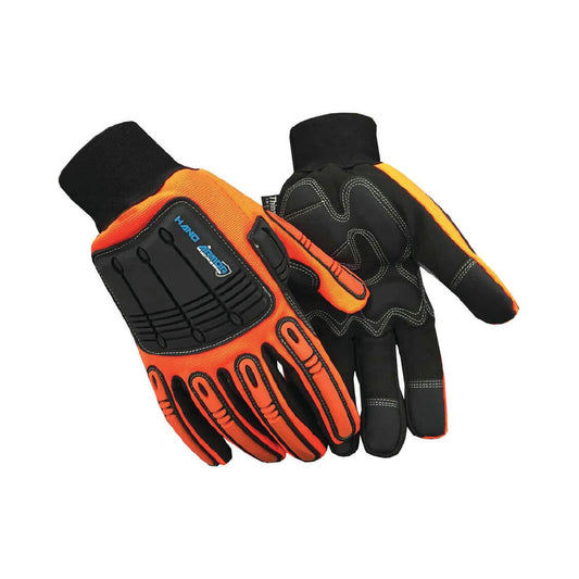 Leather mechanic gloves, with synthetic leather