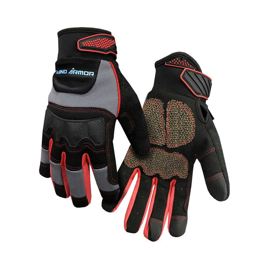 Leather mechanic gloves, with heavy duty reinforced palm