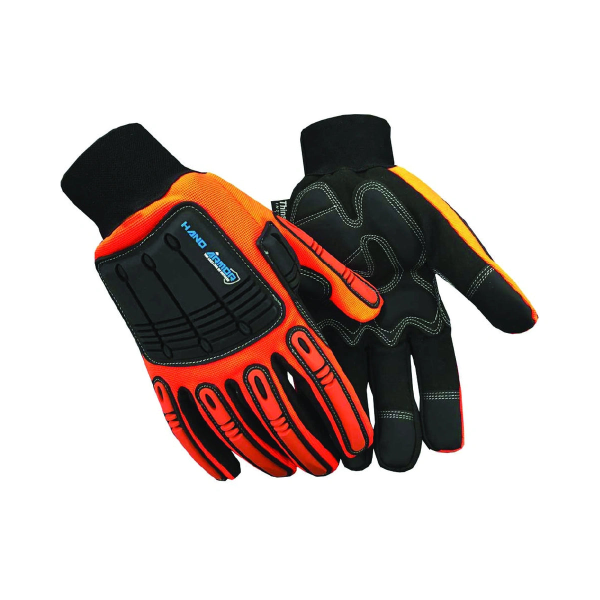 Leather mechanic gloves, lined, with heavy cotton palm