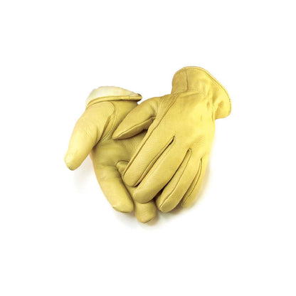 Deerskin leather driver gloves, Thinsulate-lined, with keystone thumb