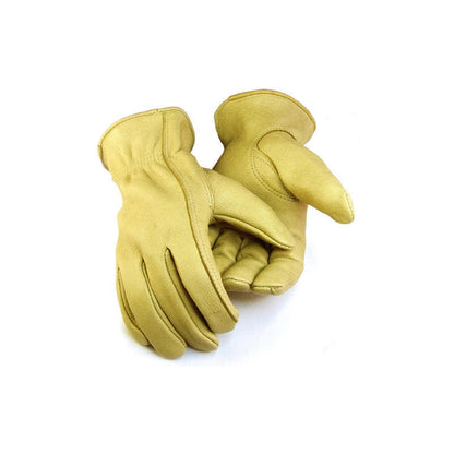 Tan or Black deerskin leather gloves, unlined, with keystone thumb