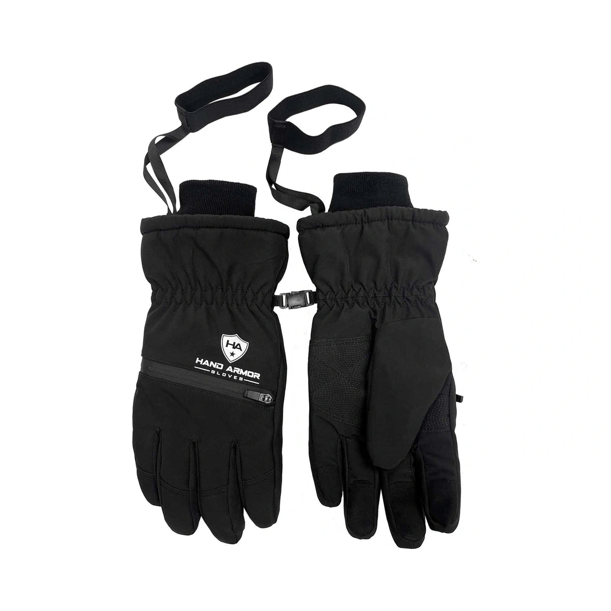 Black leather gloves, additional view