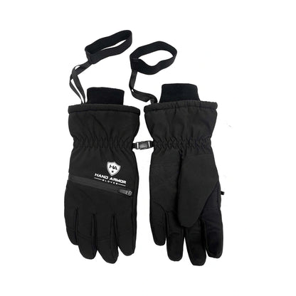 Black leather gloves, additional view
