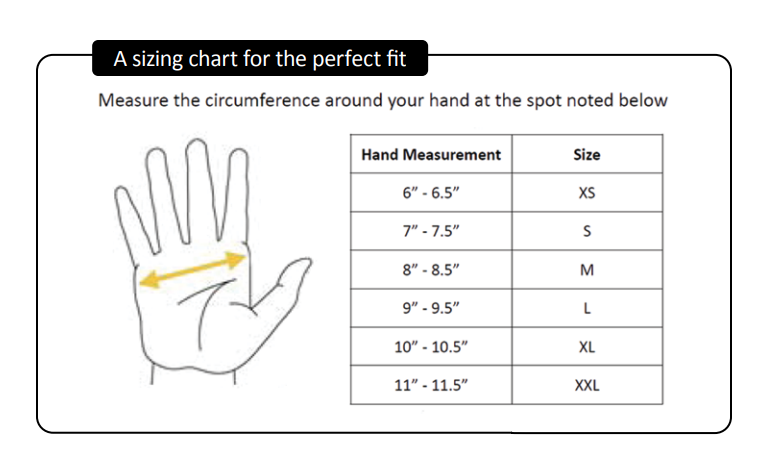 Hand Armor Gloves | A sizing chart for the perfect fit