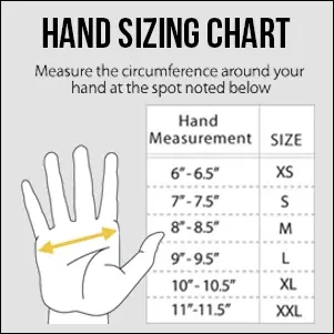 Hand Armor Gloves | A sizing chart for the perfect fit