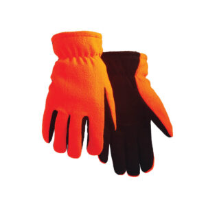 Deerskin Suede Palm Gloves - Orange (Lined)