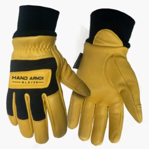 Hand Armor Pro Premium Leather Glove Knit Wrist